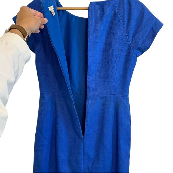 J. Crew Factory Royal Blue Short Sleeve Sheath Mini Dress - Picture 9 of 15